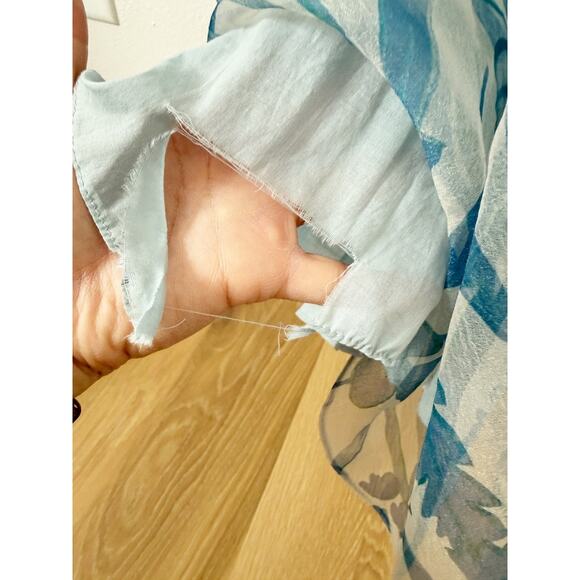 Staud Dandelion Tiestrap Floral Blue Maxi Dress US 2 - Picture 5 of 7